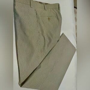 Ralph Lauren seersucker men’s pants  Beige Striped button open 8.5